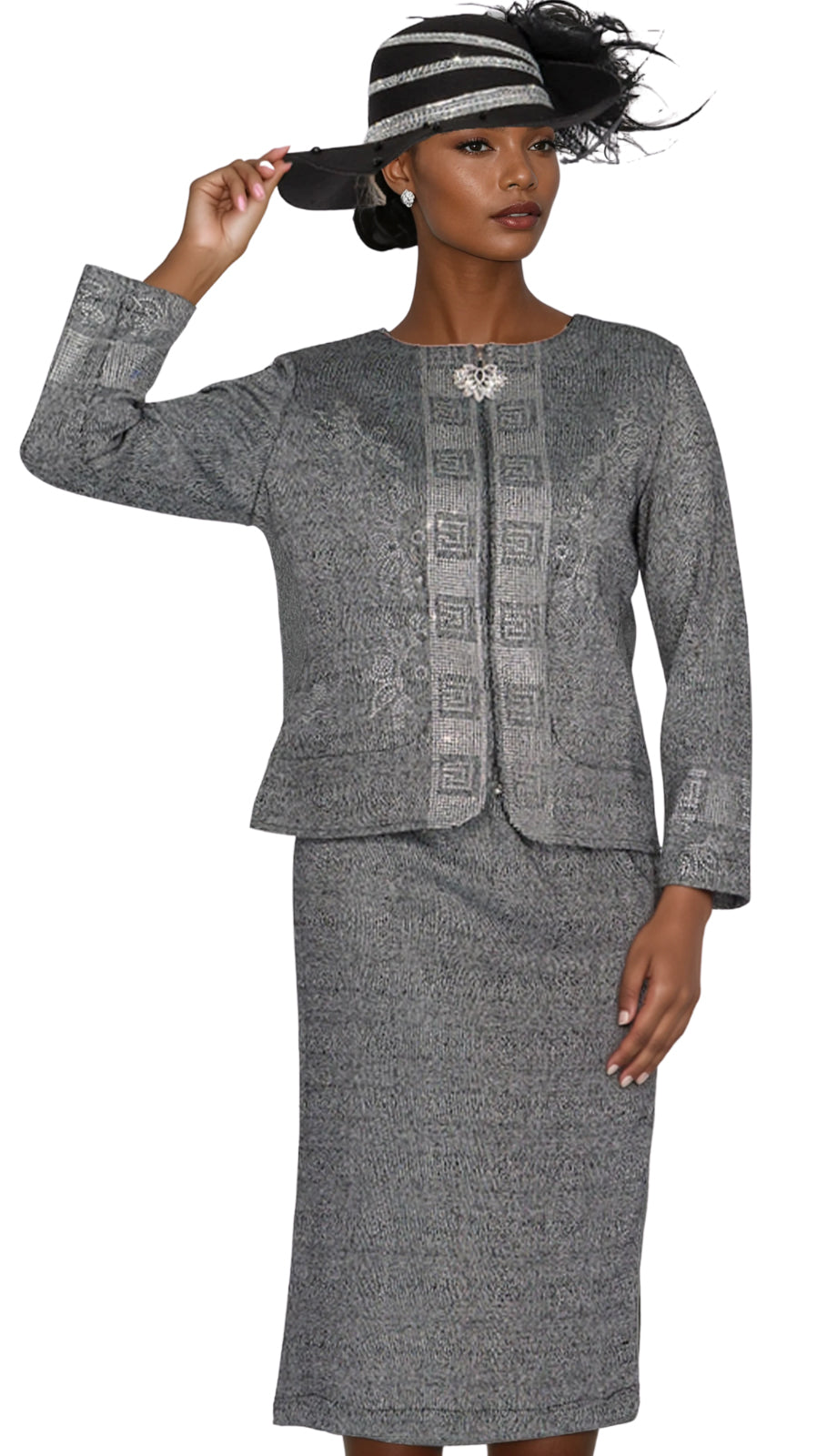 Elite Champagne 5964-GRY-QS Church Suit