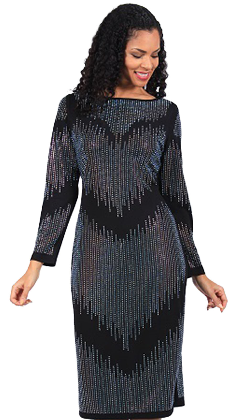 Diana Couture 8661-BLK-CO Church Dress