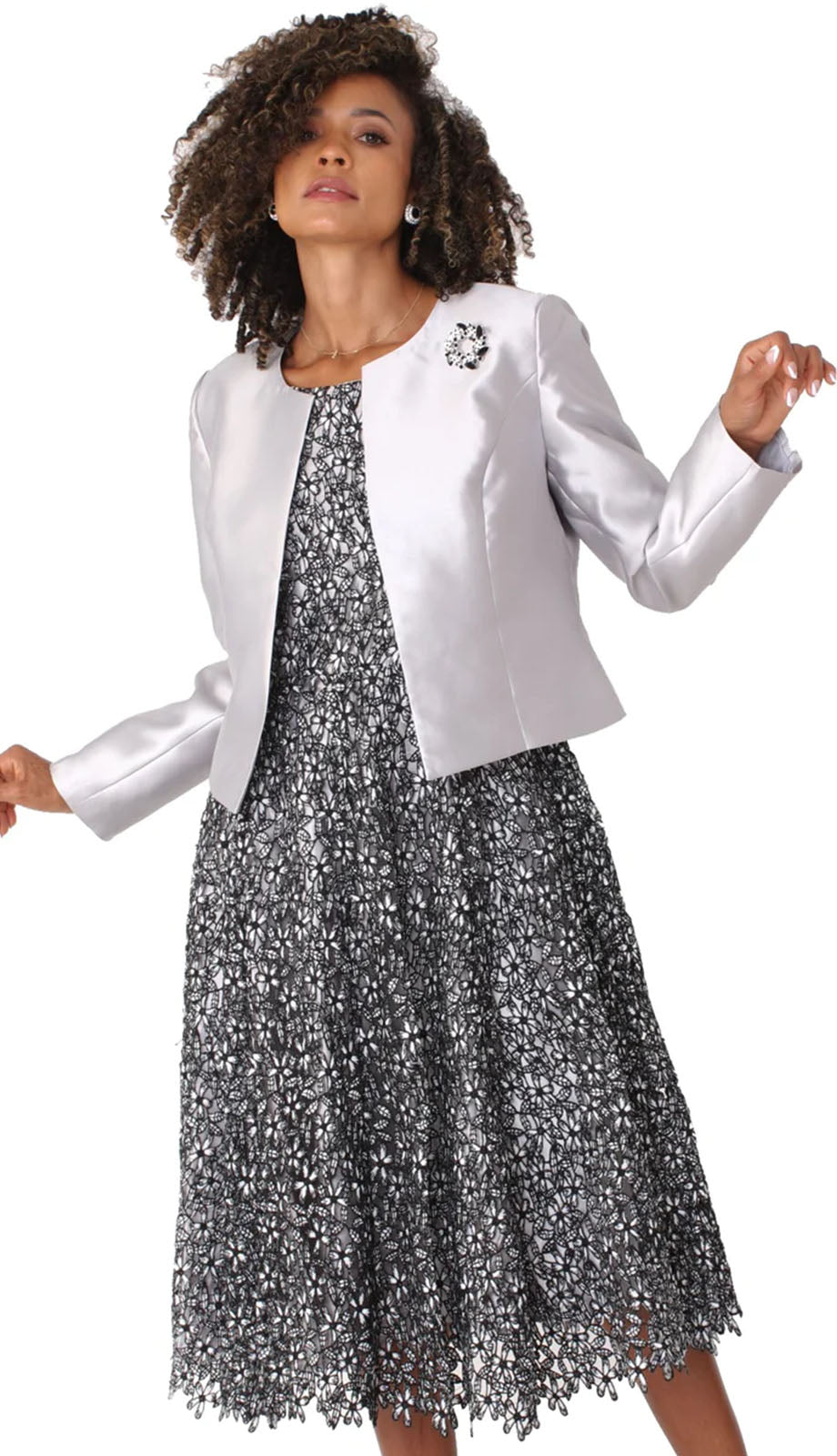Tally Taylor 4805-SIL-QS Church Suit