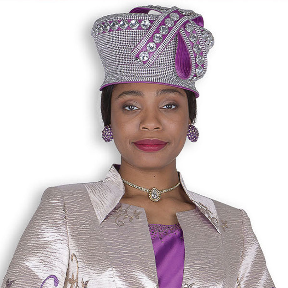 Champagne H6352-PUR-QS Church Hat