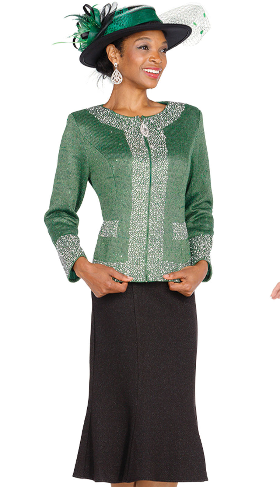 Champagne 5961-GRN-QS Church Suit