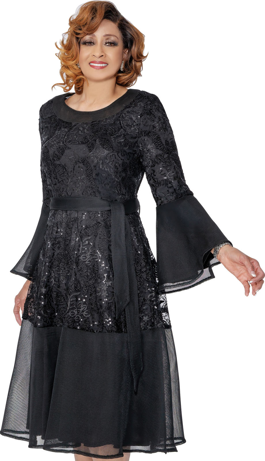 Dorinda Clark Cole 309991-BLK-QS Church Dress