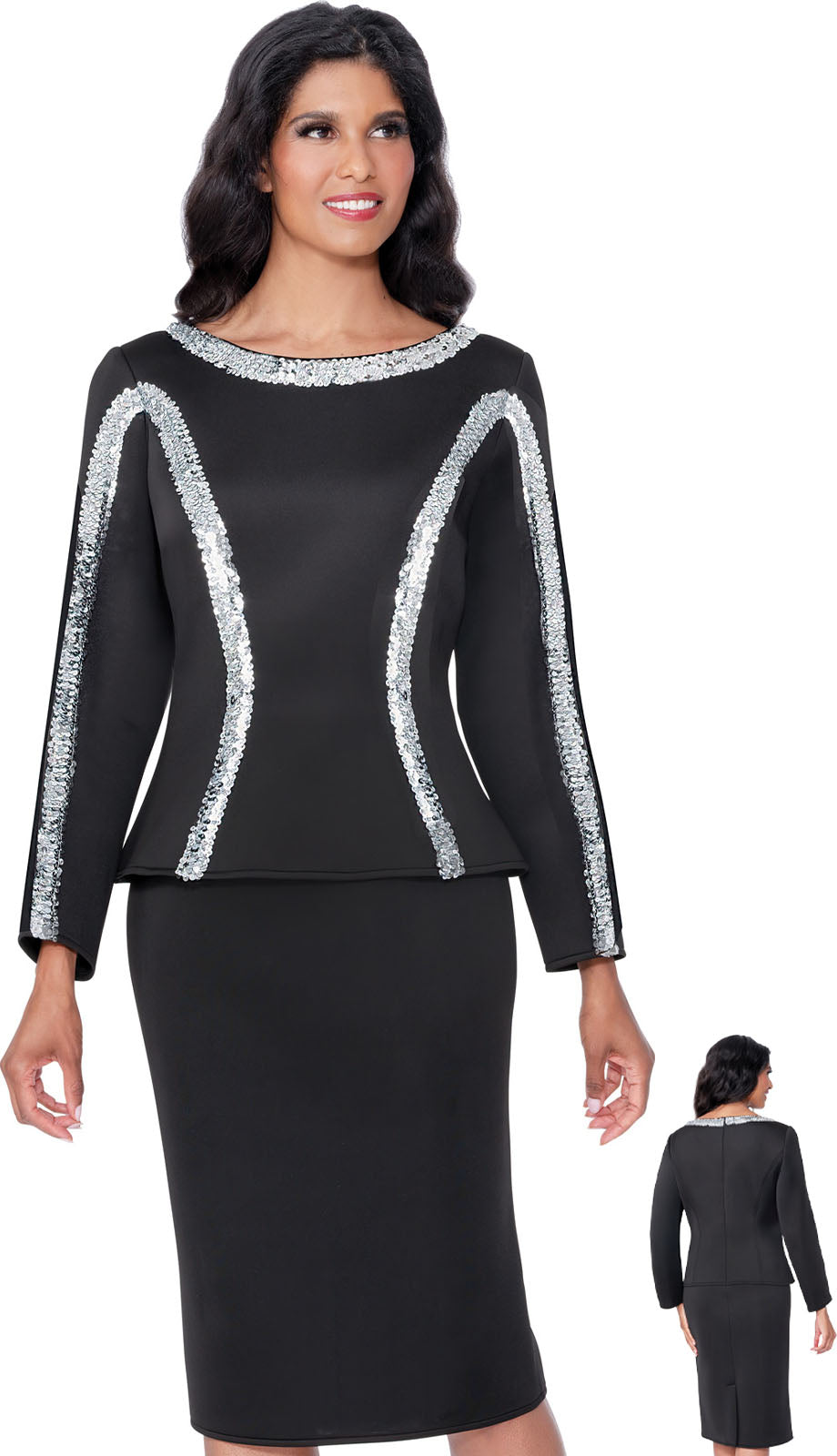 Stellar Looks SL600761-BLK-QS Church Suit