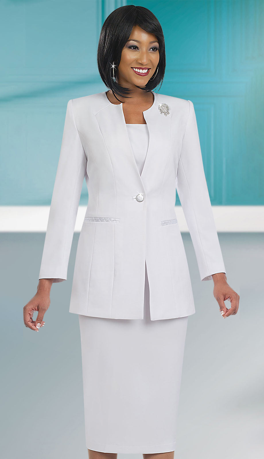 Ben Marc 78099-WHT-QS Church Suit