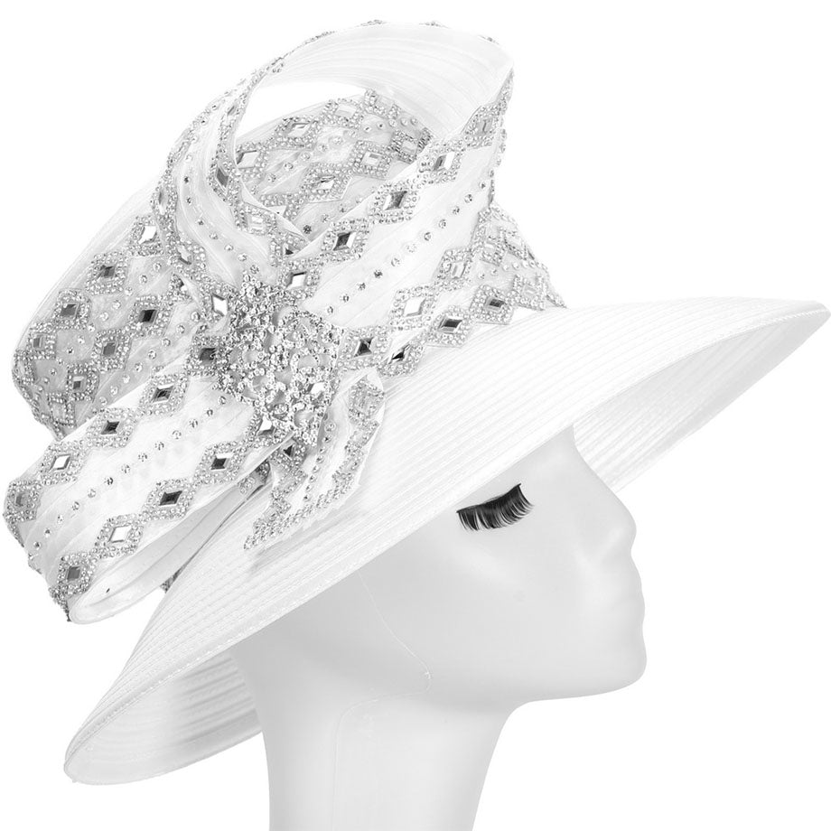 Giovanna HM1077-WHT-QS Church Hat