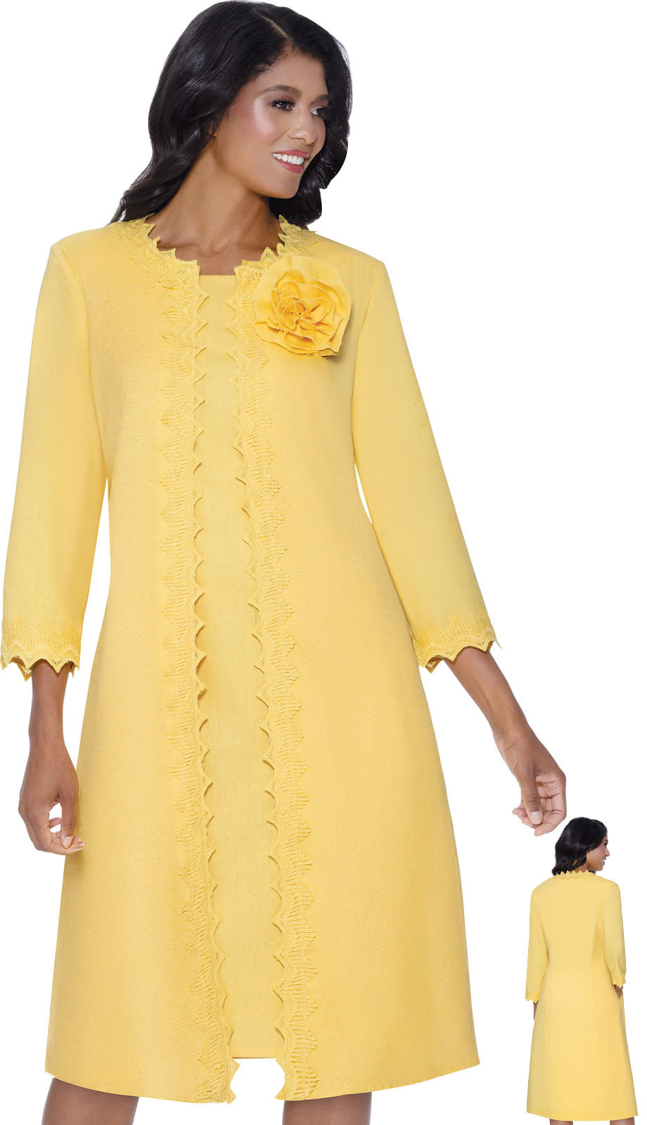 Divine DB2052-YLW-QS Church Dress