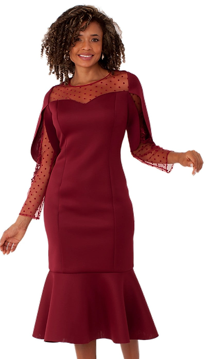 For Her 82140-MRN-QS Church Dress