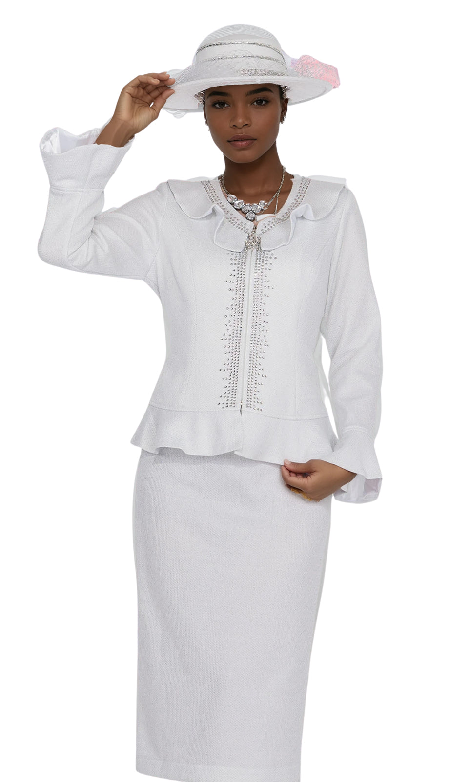 Elite Champagne 5960-WHT-QS Church Suit