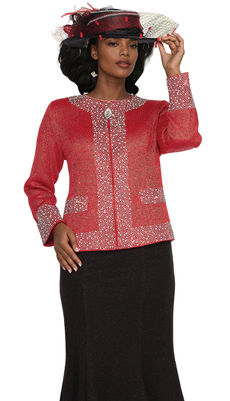 Elite Champagne 5961-RED-QS Church Suit