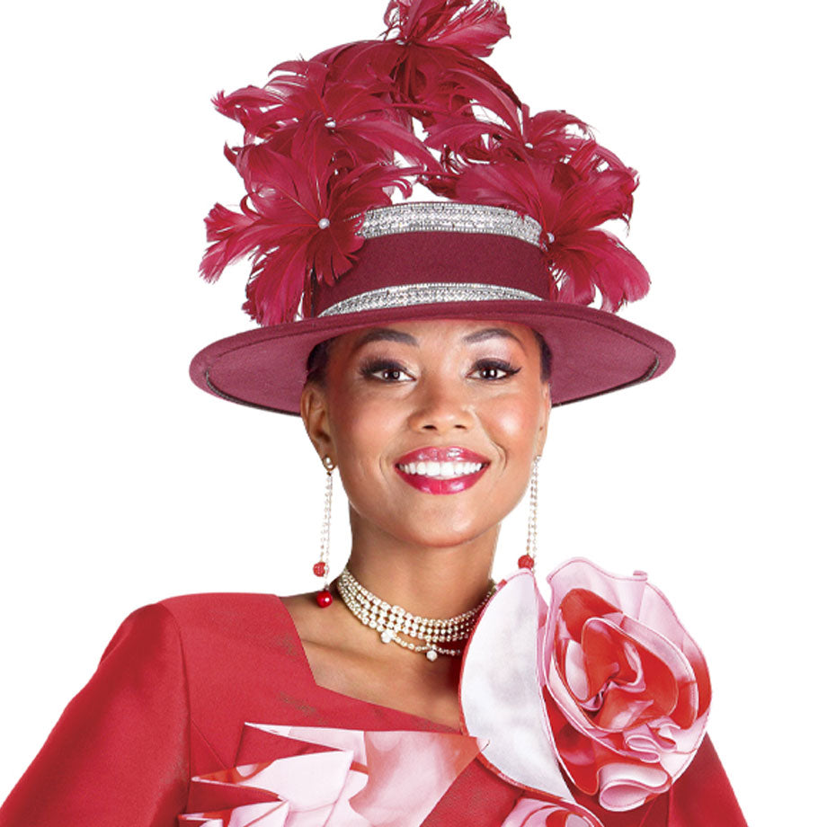 Champagne H6169-RED-QS Church Hat