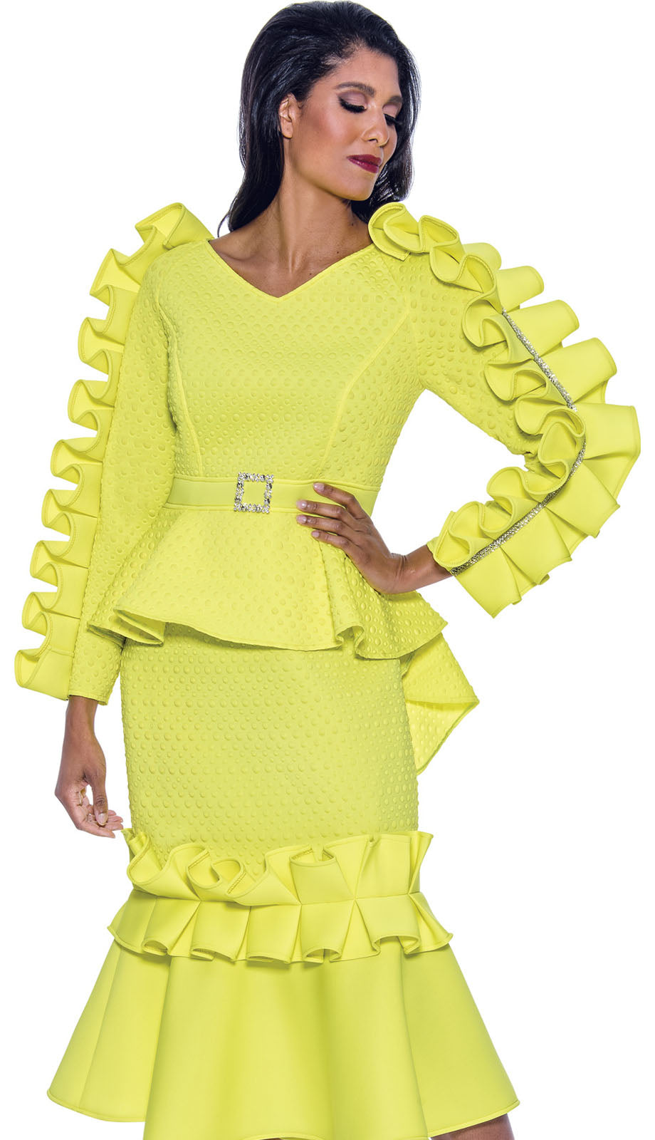 Stellar Looks SL1911-LME-QS Church Dress