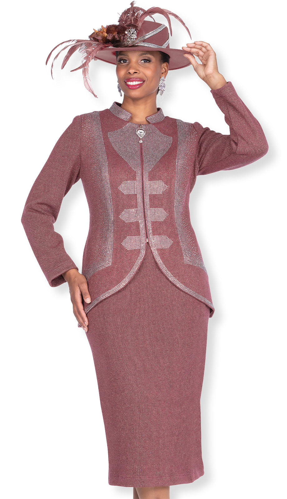 Champagne 5967-LBRN-QS Church Suit