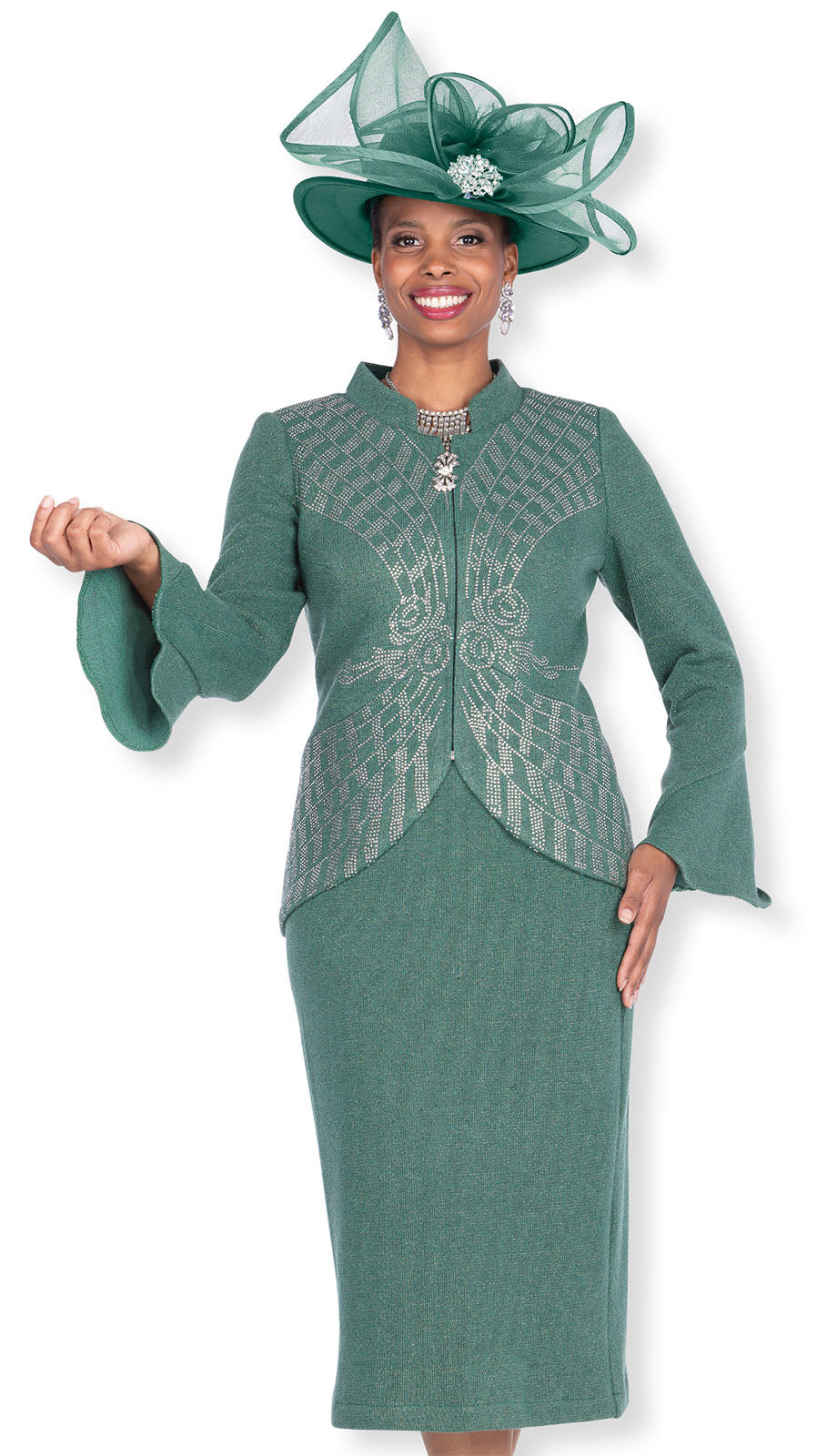 Champagne 5968-GRN-QS Church Suit