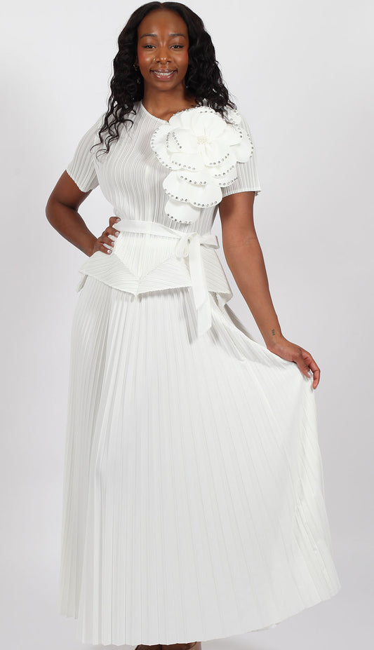 Diana Couture 99451-WHT-CO Church Dress