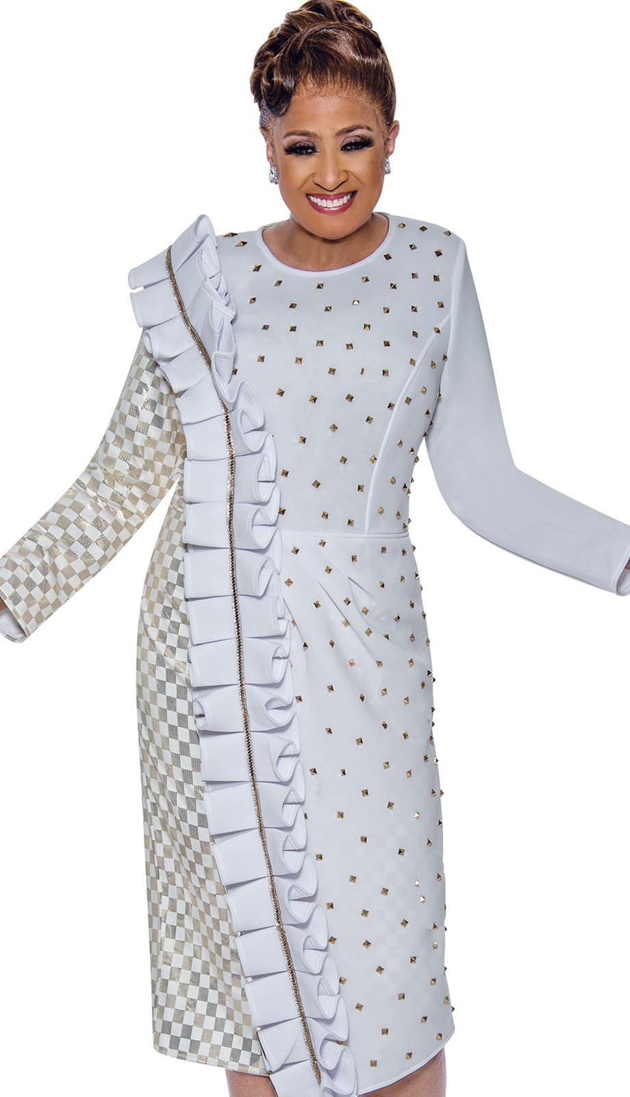 Dorinda Clark Cole 5411-WHT-QS Church Dress