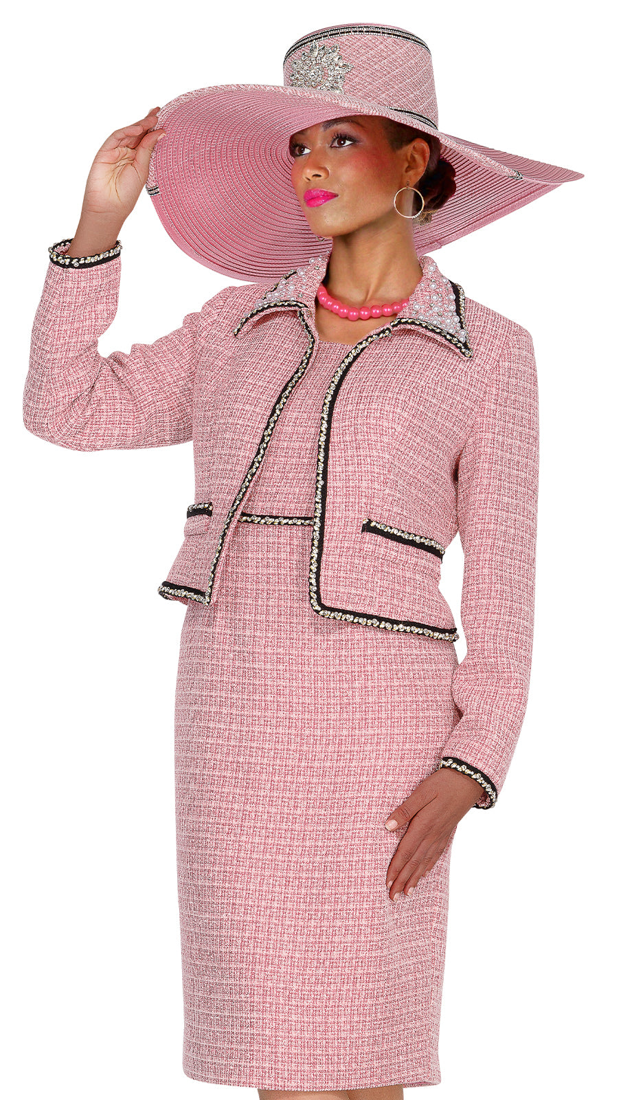 Elite Champagne 6163-PNK-QS Church Suit