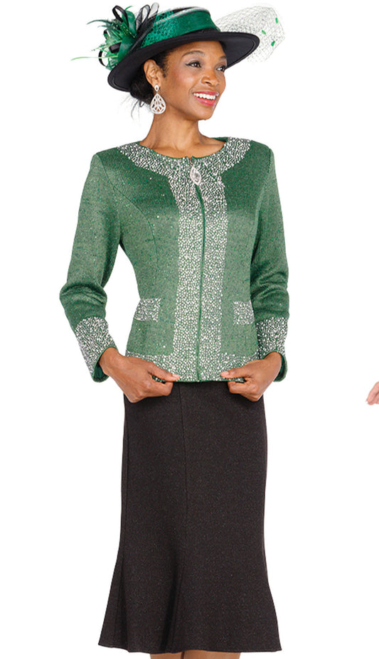 Champagne 5961-GRN-QS Church Suit