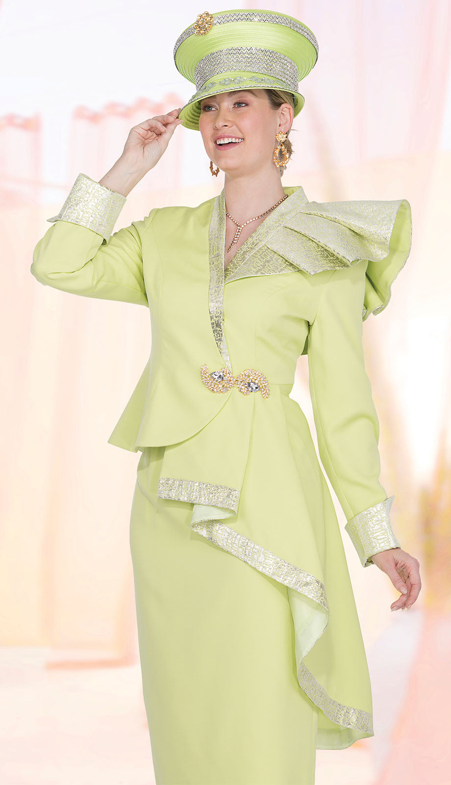 Champagne 6006-GRN-QS Church Suit