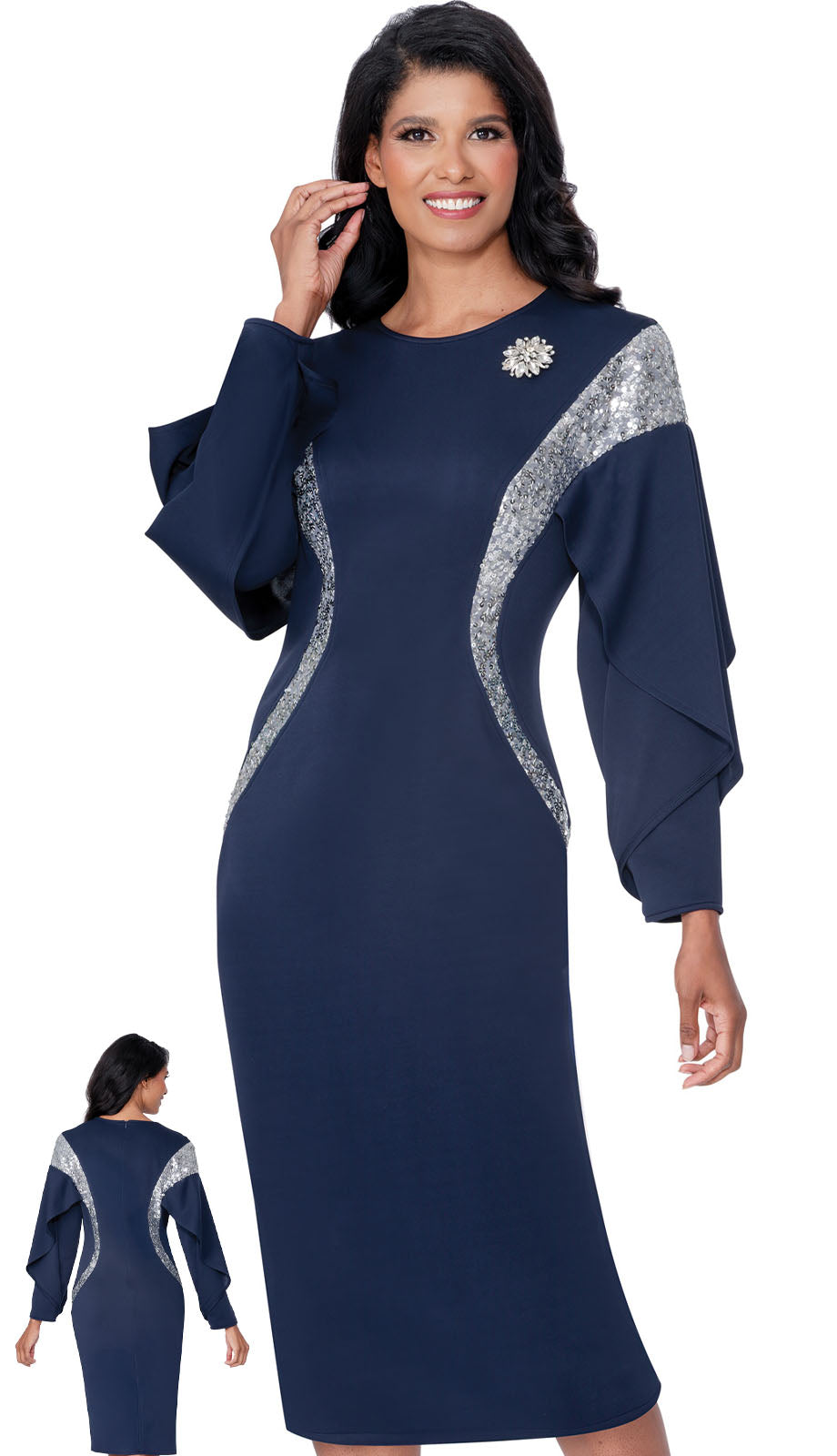 Stellar Looks SL600771-NVY-QS Church Dress