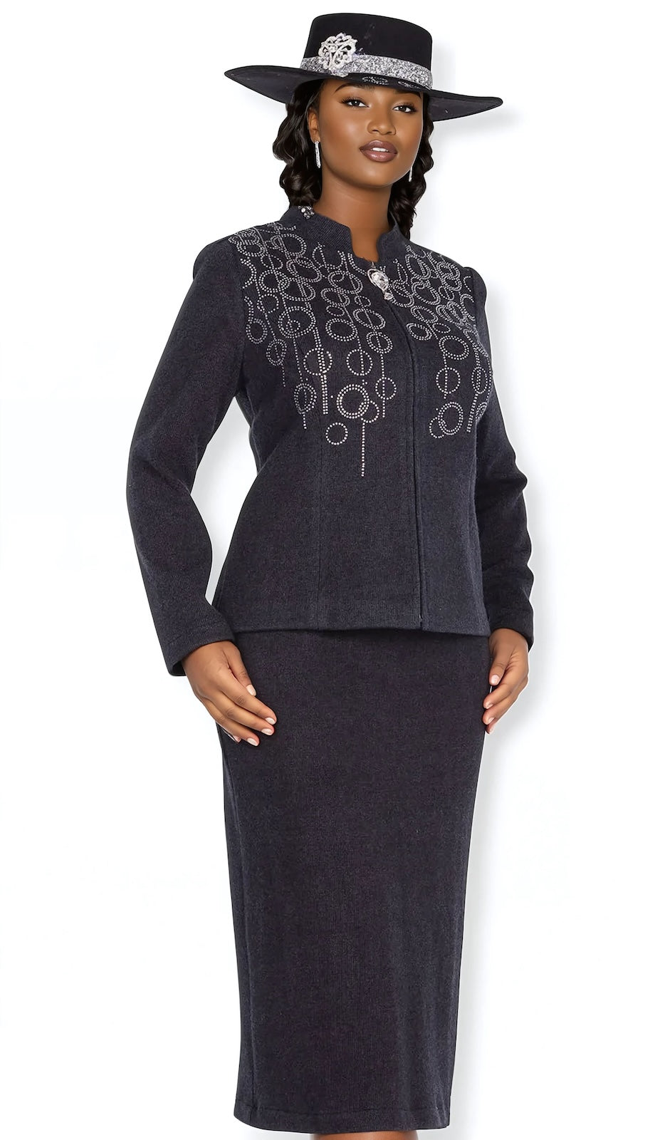 Champagne 5966-BLK-QS Church Suit