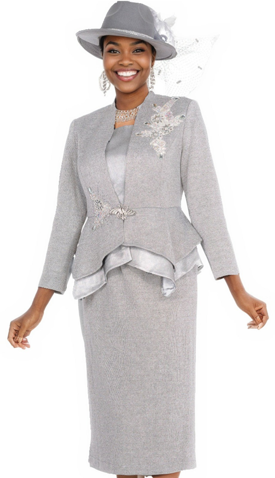 Champagne 5959-GRY-QS Church Suit