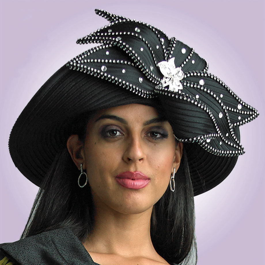 Lily And Taylor H392-BLK-QS Church Hat