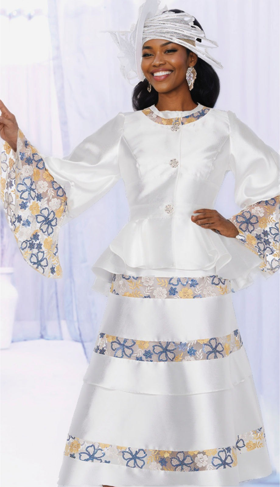 Champagne 6025-WHT-QS Church Suit