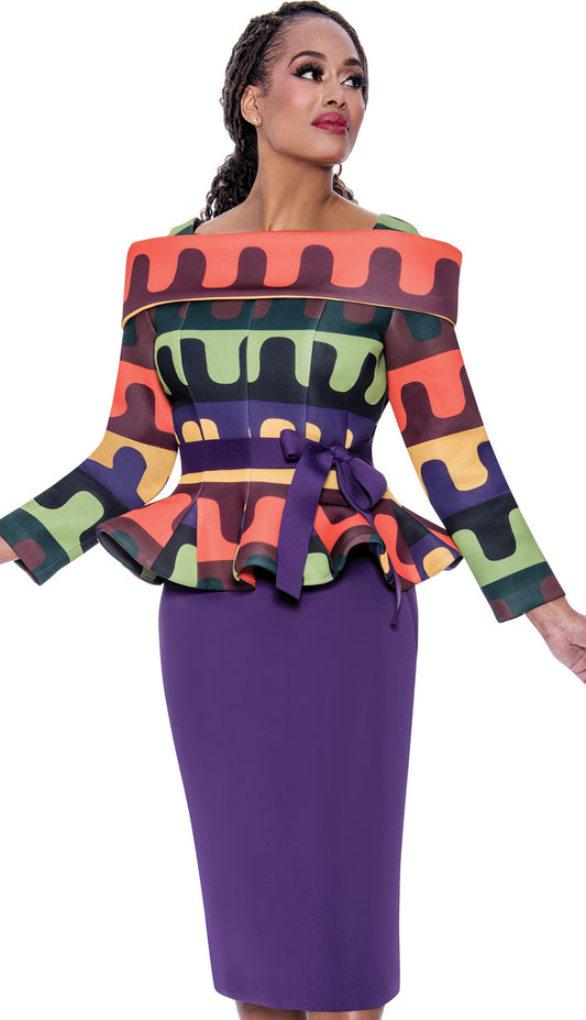 Stellar Looks SL1902-PUR-QS Church Suit