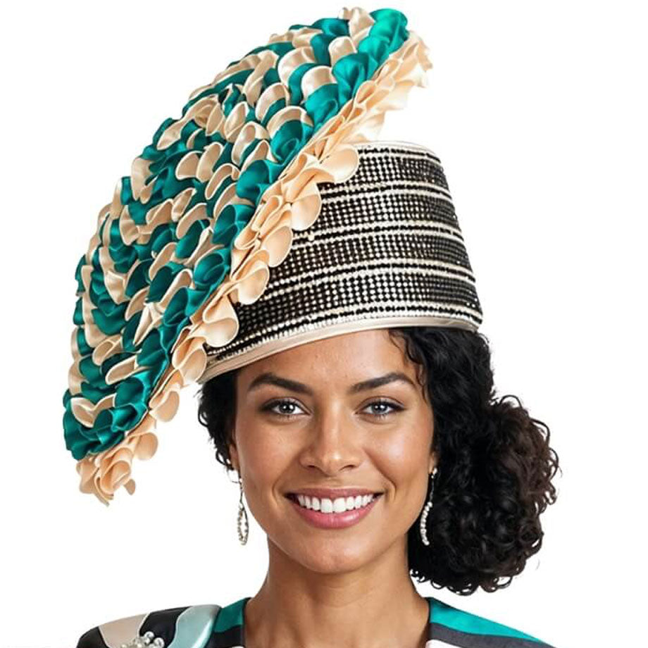 Donna Vinci H12255-TAN-QS Church Hat