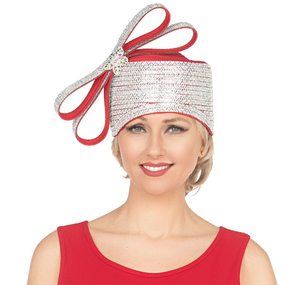 Giovanna HR1081-RED-QS Church Hat