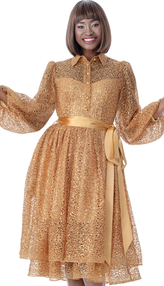 Terramina 7067-GLD-QS Church Dress