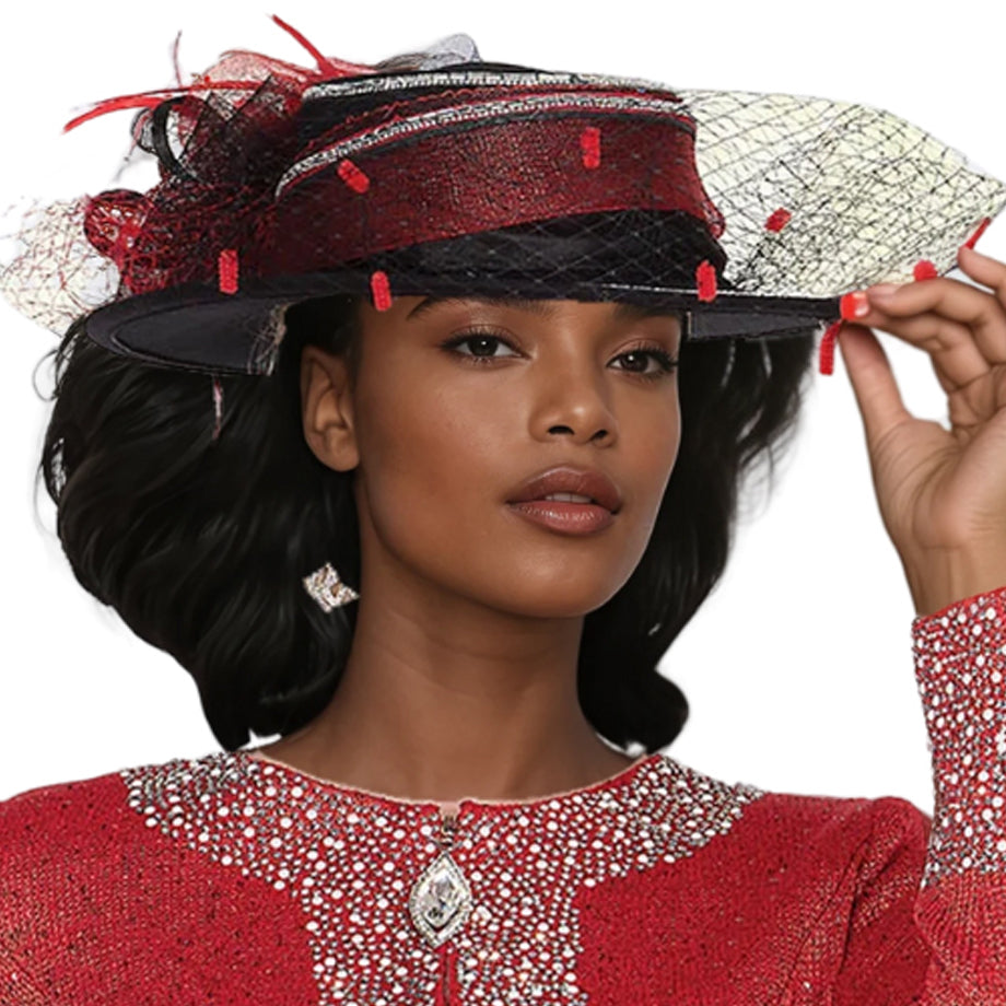 Champagne H5961-RED-QS Church Hat