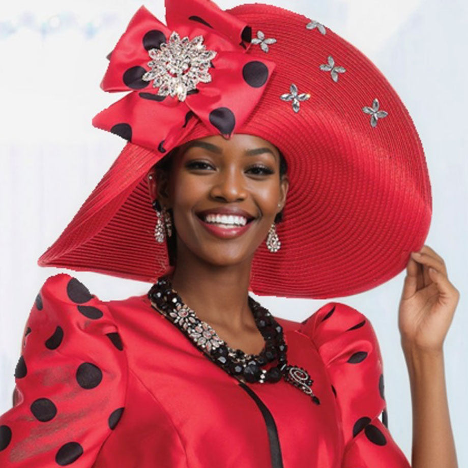 Champagne H6018-RED-QS Church Hat
