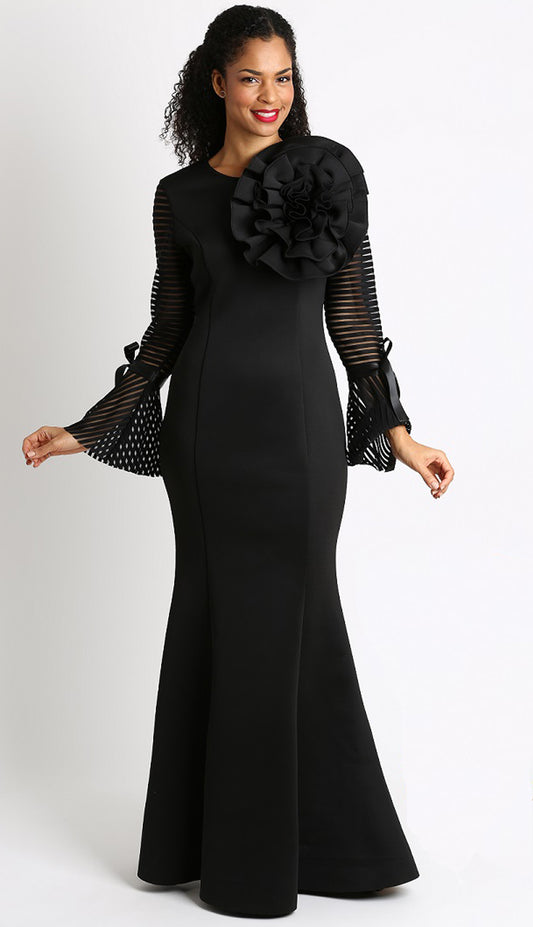 Diana Couture D1054-BLK-CO Church Dress