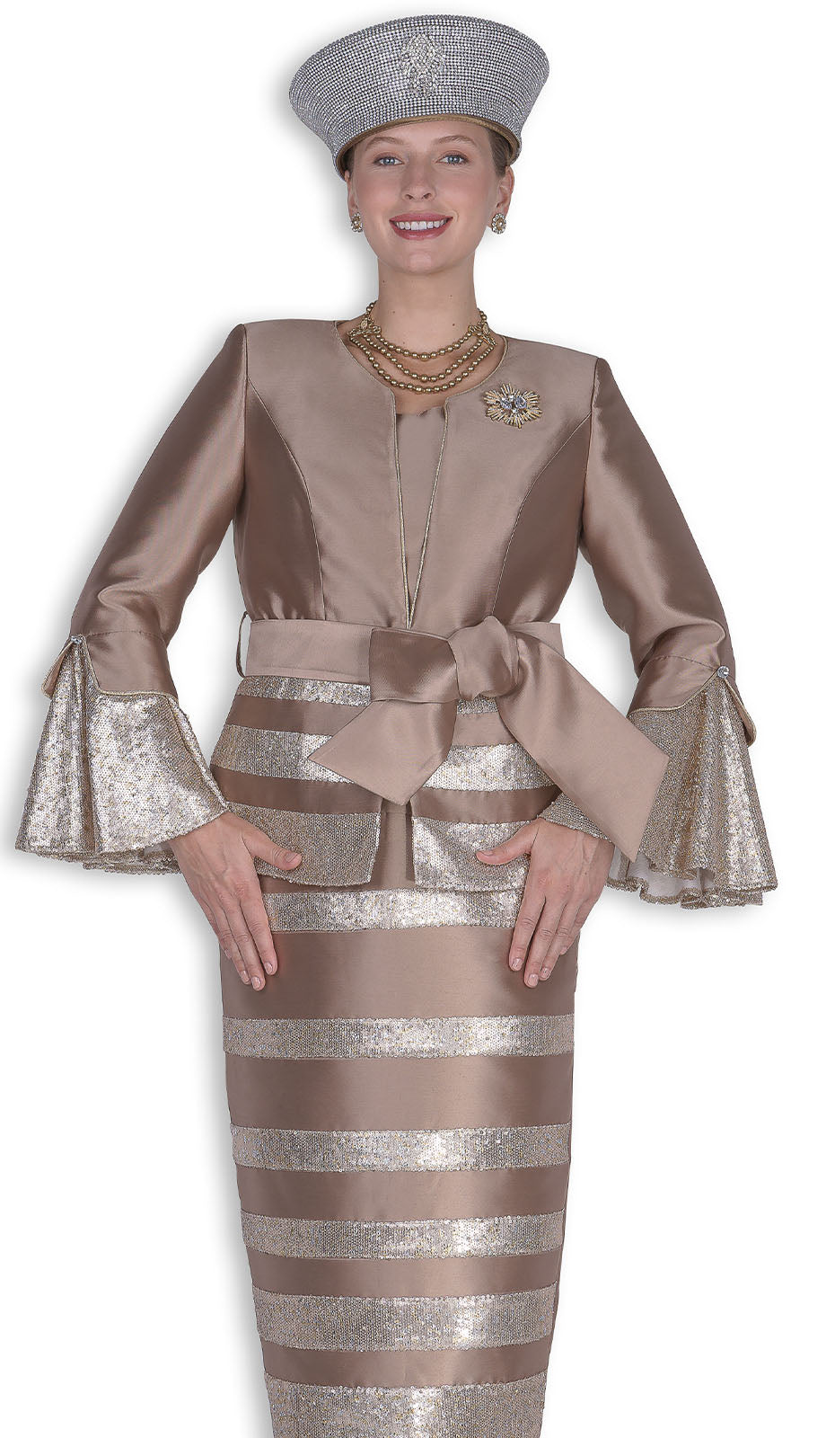 Elite Champagne 6356-QS Church Suit